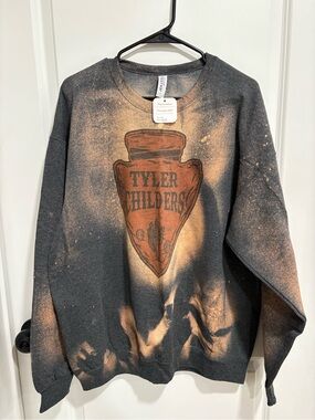 Tyler Childers Black and Rust Bleached Logo Sweatshirt